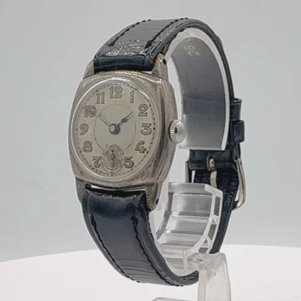 Vintage Gubelin Bullseye Dial Men's Mechanical Wristwatch 980 Sterling Silver